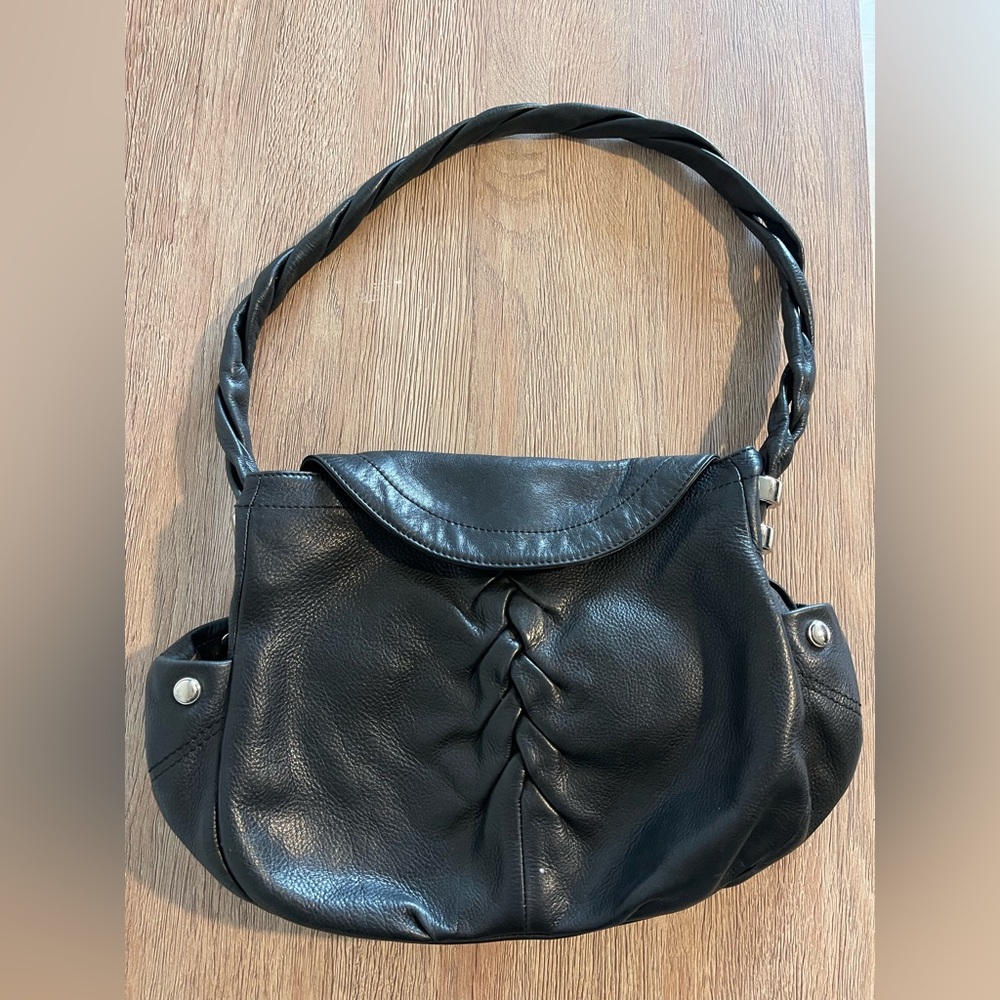B. Makowsky Black Leather Handbag